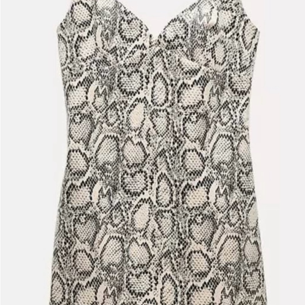 Zara Snake Print Dress - Black and White